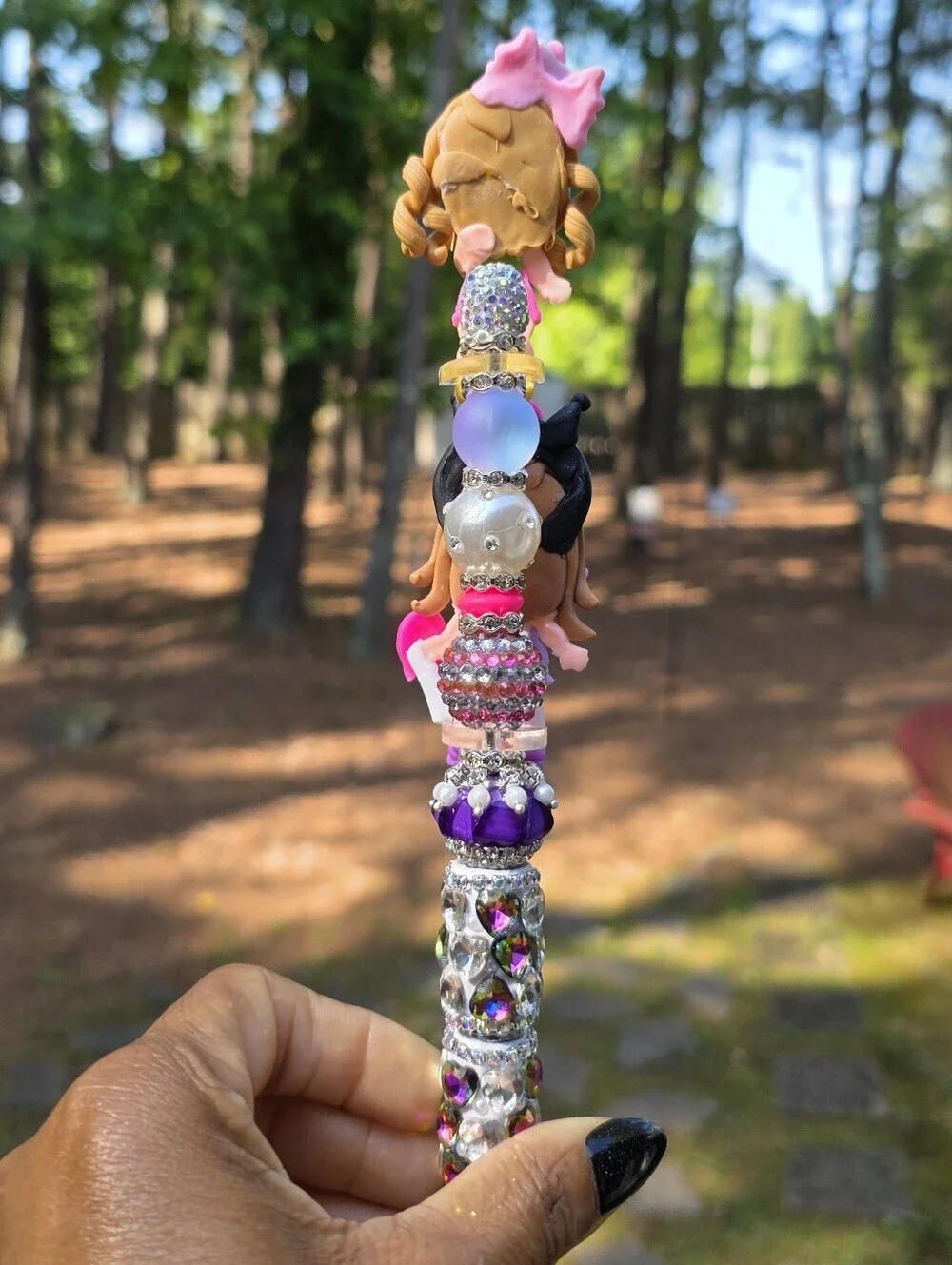 Hello Kitty and Kuromi Themed Beaded Rhinestone Bling Pen